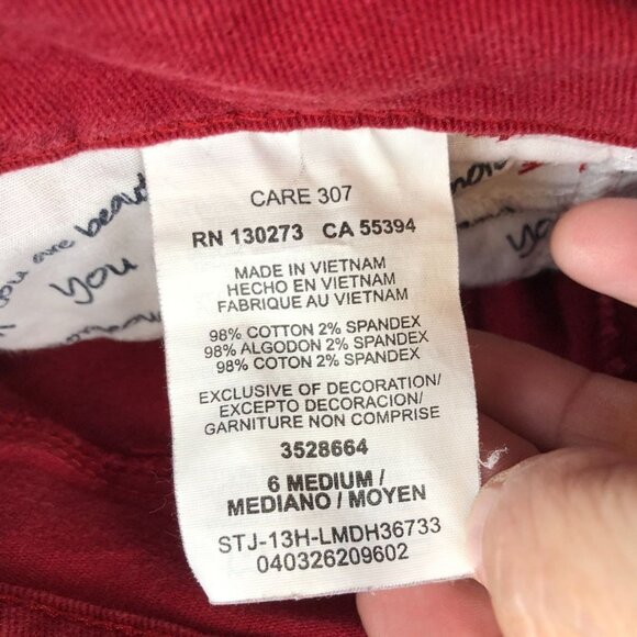 Lee Womens Jeans Size 6 Medium Classic Straight Leg Casual Mid Rise Red Denim - Picture 9 of 15
